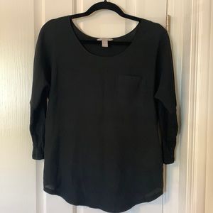 Mixed Media 3/4 Sleeve Top